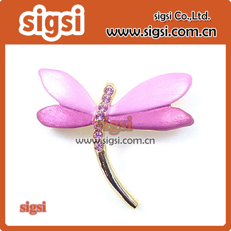 50/100pcs wholesale Fancy pink Enamel metal wedding decorative dragonfly rhinestone brooch pin for gift