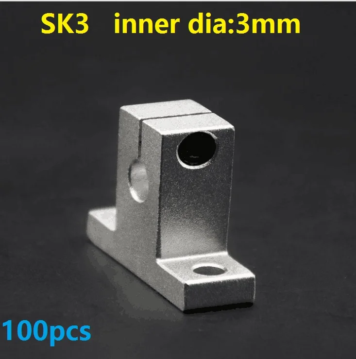 100pcs/lot SK3 linear bearing rail shaft support inner diameter 3mm XYZ Table CNC router 3d printer parts