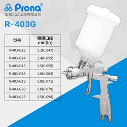 Prona R-403 manual spray gun with cup,free shipping,car painting gun, 1.2 1.4 1.5 1.6 1.8 2.0 2.5 nozzle size to choose,R403 gun