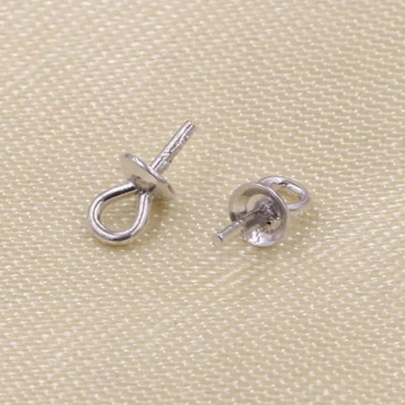 5pcs Genuine Real Pure Solid 925 Sterling Plain Silver Bead Cap Connectors For Pendants Earrings Base Cap Jewelry Findings