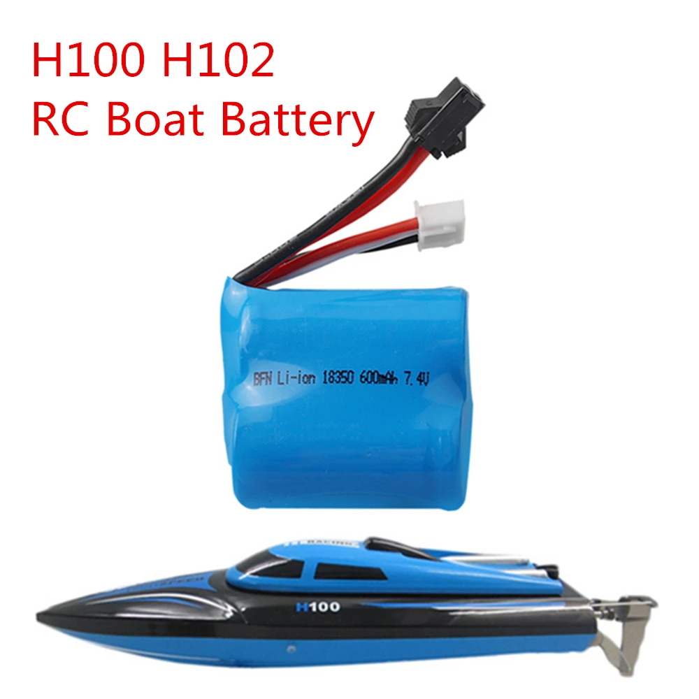 2PCS Limskey Li-ion 18350 600mAh 7.4v  Lipo Li-ion battery for H100 H102 high speed RC boat Battery With SM Plug