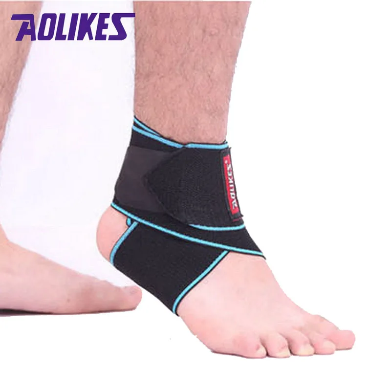 AOLIKES 2Pcs /Lot Sport Pressurized Ankle Wraps Protector Bandages Elastic Thin Adjustable Ankle Strain Sprain Assisted Recovery