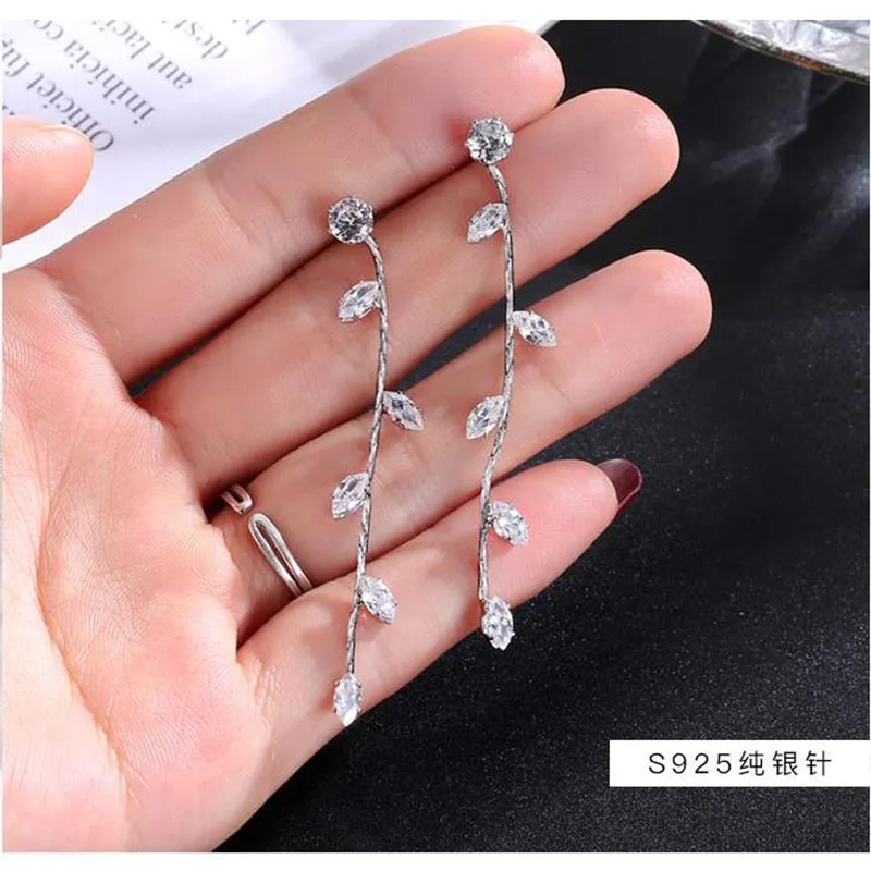 JIOFREE  Long Tassel Rhinestone crystal Clip on Earring no pierced for Women luxury jewerly