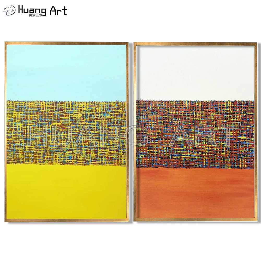 New Arrival Hand-painted Three Color Abstract Oil Painting on Canvas Handmade Modern Knife Oil Painting for Living Room Decor