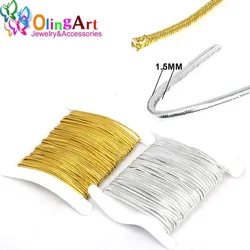 OlingArt 2M/6M 1.0mm/1.5mm/2.0mm Gold /Silver thread color Nylon elastic line Cord Ropes Line Wire DIY Jewelry Making Bracelet