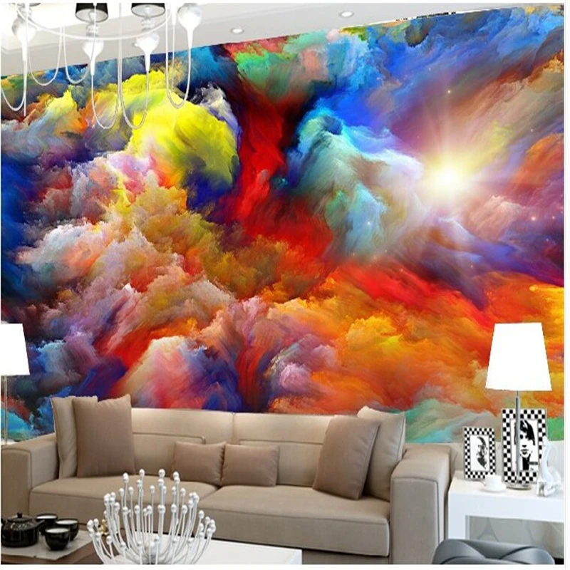 

beibehang papel de parede Custom sky clouds wall backdrop for the living room bedroom Ceiling fresco waterproof vinyl wallpaper