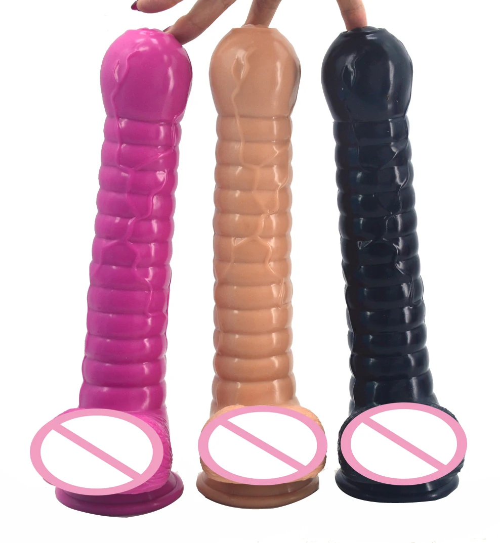 FAAK long silicone dildo realistic foreskin beads penis with suction cup big anal dildo butt plug sex products women masturbator