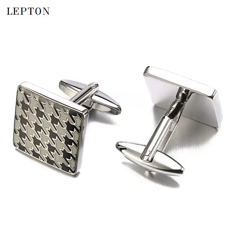 

2026 High Quality Square Enamel Cufflinks for Men French Shirt Cuff High Fashion Wedding Groom Jewelry Lepton Mens Cuff Links
