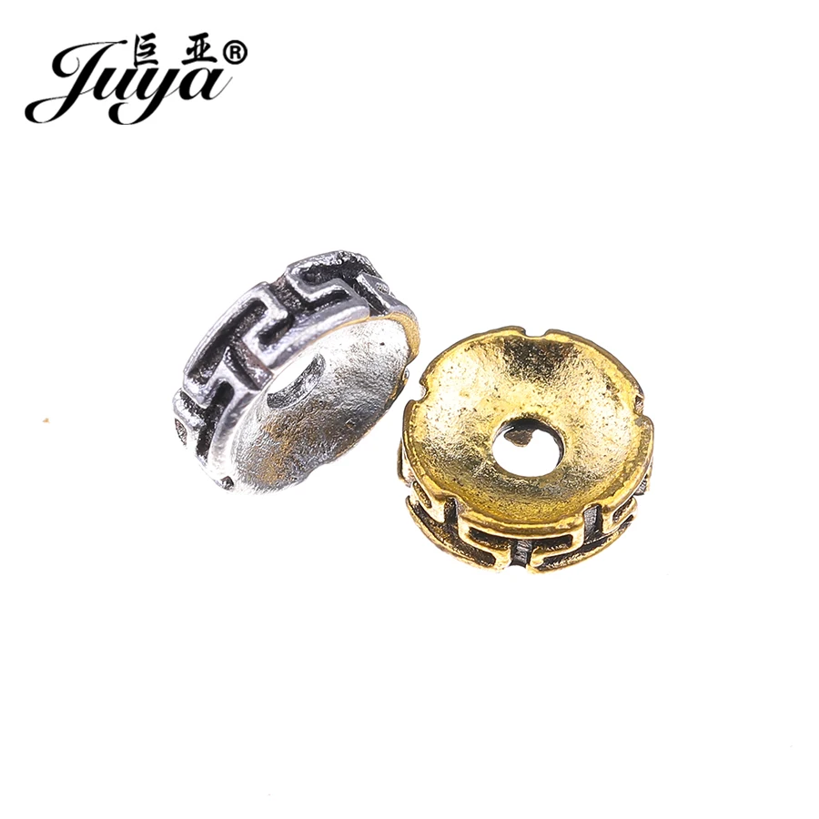 

JUYA Tibetan Spacer Beads Supplies for Bracelet Making 8/6mm Metal Jewelry Findings Accessorie AQ0451