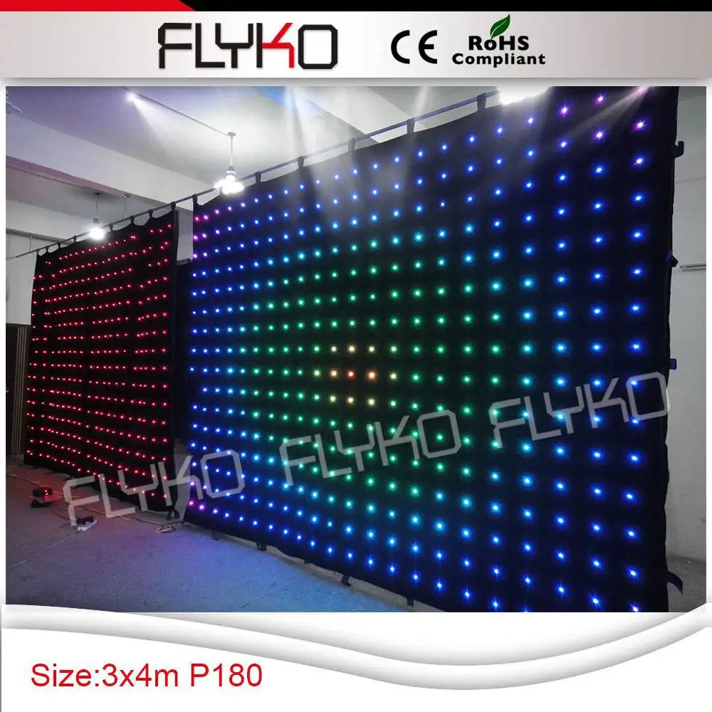 Free shipping 4m wide by 3m high p180mm led stage backdrops background