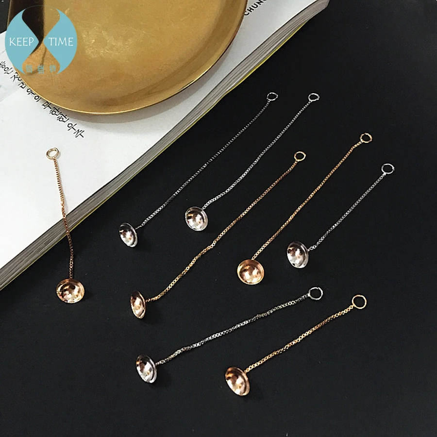 

DIY handmade jewelry accessories gold plating Lace Cap ear chain earrings earrings pendant pendant round base material