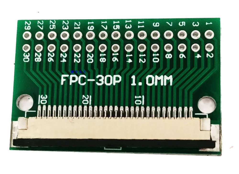 

Free shipping 10pc FFC FPC 30PIN transfer board with connector FFC to DIP 2.54 adapter board 1mm 0.5mm pitch pcb double sided