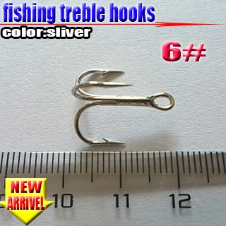 2023fishing sliver treble hooks  size:6# a sharp hook fine workmanship  quantity:200pcs/lot