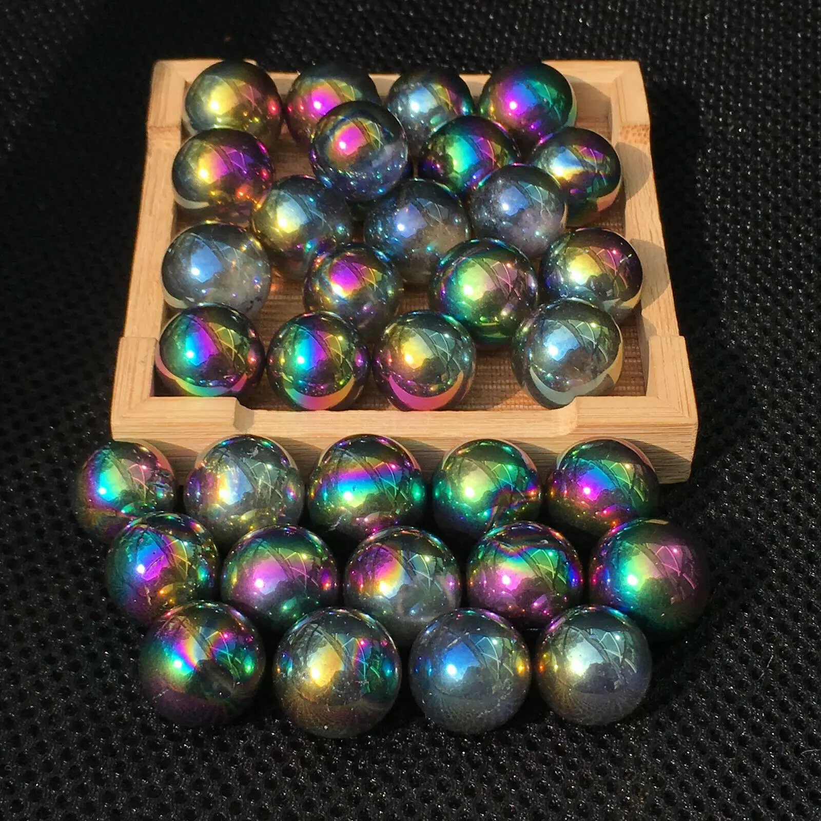 titanium rainbow aura quartz sphere crystal small ball natural stone and minerals reiki healing home decoration for sale 10 pcs