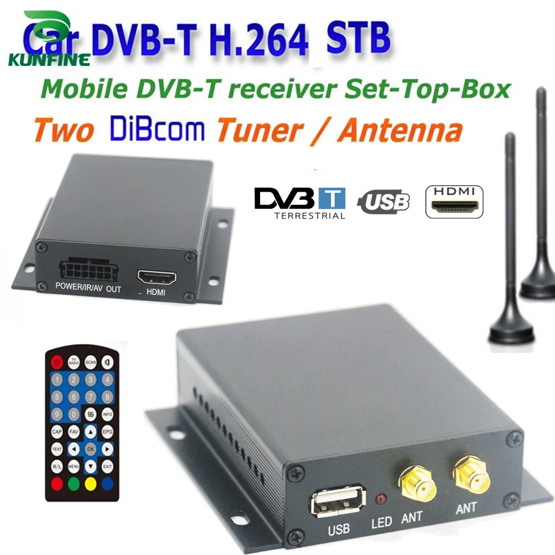 12 ~ 24V DVB-T TV Box Đa Dạng 2 Ăng Ten MPEG2 MPEG4 H.264 STB