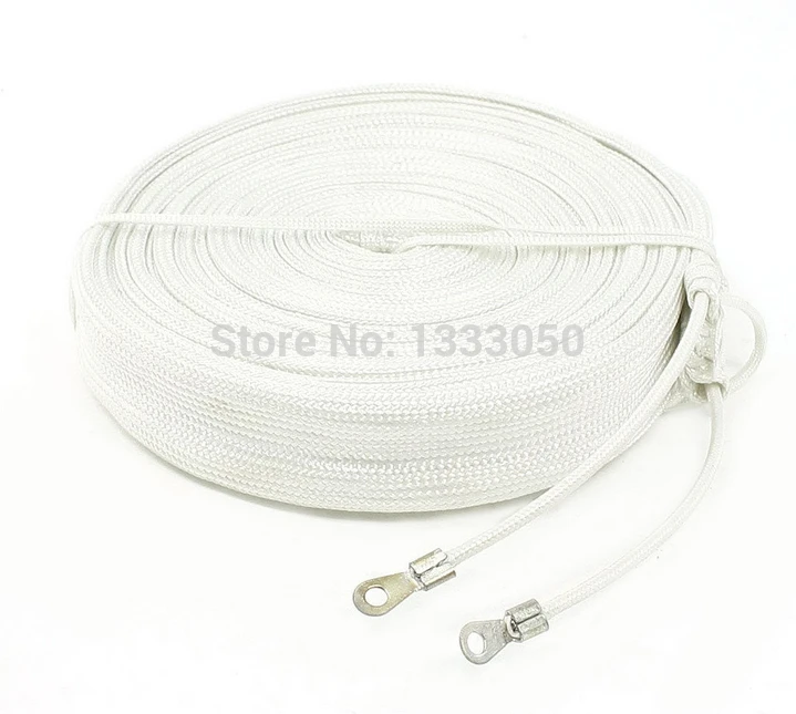 220V 400W Insulated Double Way White Glass Fiber Band Heating Heater 4Meters