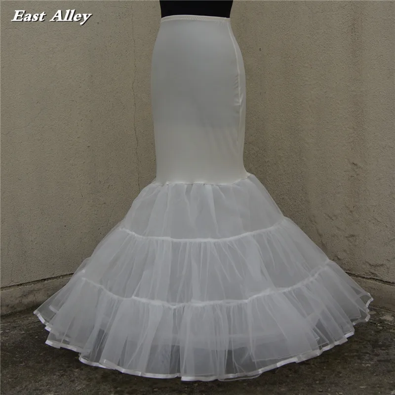 Plus SIZE Mermaid Trumpet Wedding Dress Petticoat Crinoline Underskirt Full Slip Ivory / White / Black