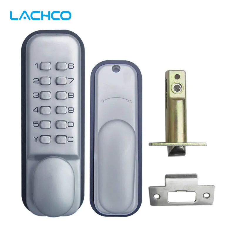 LACHCO Mechanical Code Lock Waterproof  Digital Machinery Keypad Password Entry Door lock Single Latch Zinc Alloy Silver  L17003