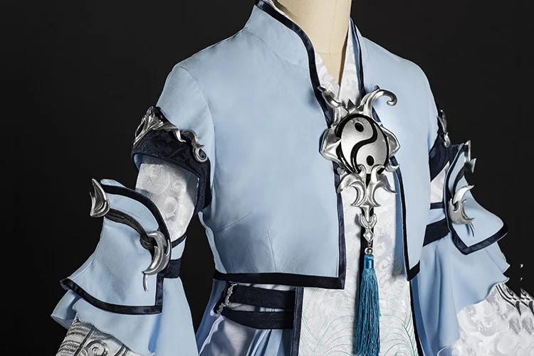 Blue Xue He Jian Wang III Lolita Female Chun Yang Group Costume Anime Cosplay Hanfu Female Full Set DHL free shipping