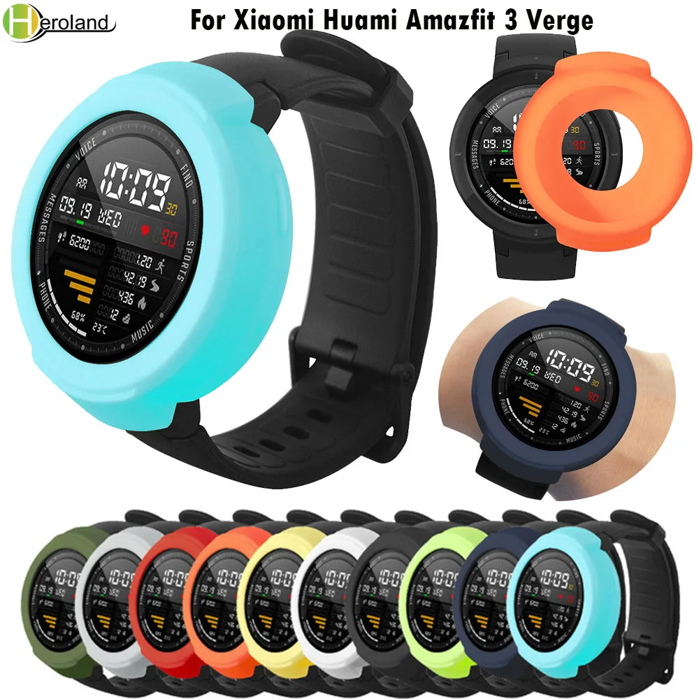 colorful Protection Cover Case for Xiaomi Huami Amazfit 3 Verge smart watch Accessories soft silicone Frame Shell Durable Slim