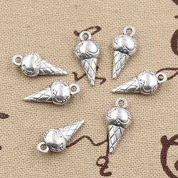 30pcs Charms Ice Cream 19x8x4mm Handmade Craft Pendant Making fit,Vintage Tibetan Bronze Silver color,DIY For Bracelet Necklace