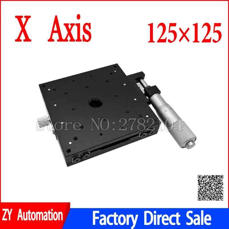 Axis 125×125 Plataforma de Aparamento Manual Estágios Lineares Rolamento Tuning Mesa Deslizante Lx125-l Lx125-c Lx125-r Cruz Ferroviário x