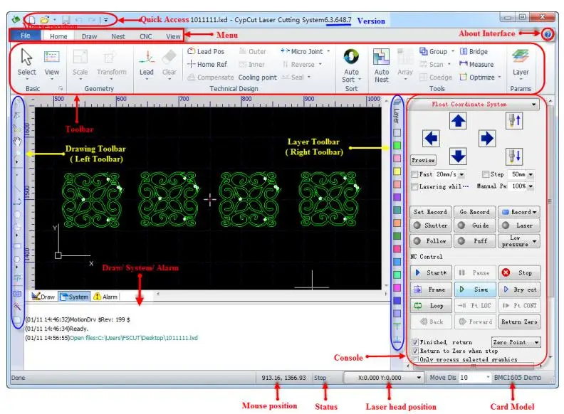 Good price Cypcut system for laser cutting machine Fscut and 2000C/3000C BCS100 flat cutting system