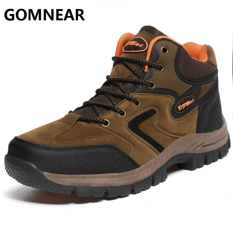 

GOMNEAR Winter Men's Hiking Boots Outdoor Antiskid Trekking Climbing Hiking Shoes Breathable Man Sports Shoes Sneakers Big Size