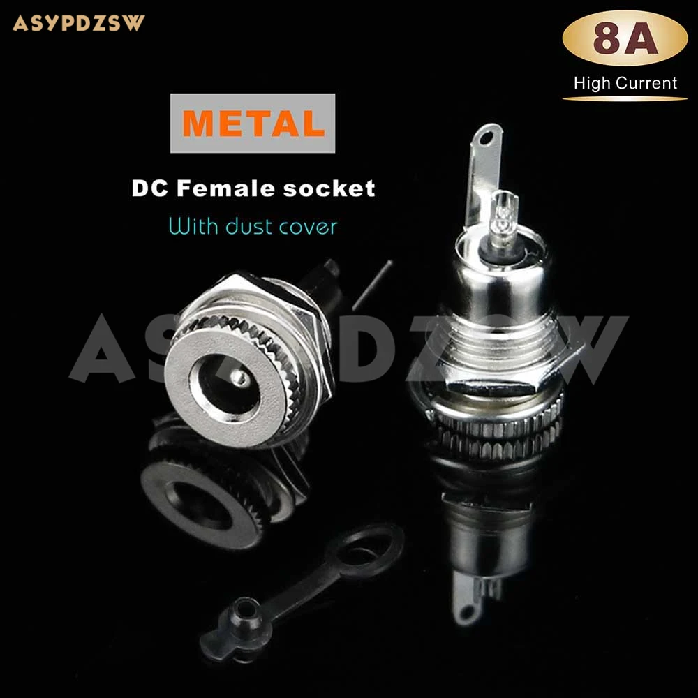 20 PCS DC-099-HC Metal plug connector 8A High current 5.5*2.1mm DC Power supply female socket With dust cover