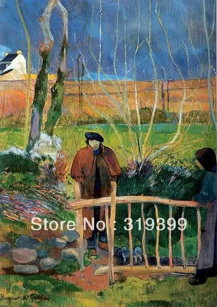 100% handmade Oil Painting Reproduction on Linen cavas,Bonjour Monsieur Gauguin (I) by paul gauguin,Museum quality,Free DHL Ship