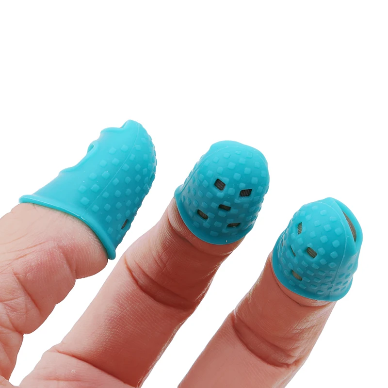 3/5/15Pcs Silicone Finger sleeve Slip Anti-scalding Needle Flip Book Money Playing Piano Thimble Tip Hollowed Out Breathable