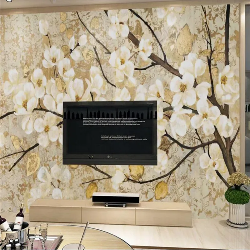 

Custom Mural Wallpaper Peach Blossom Background Wall