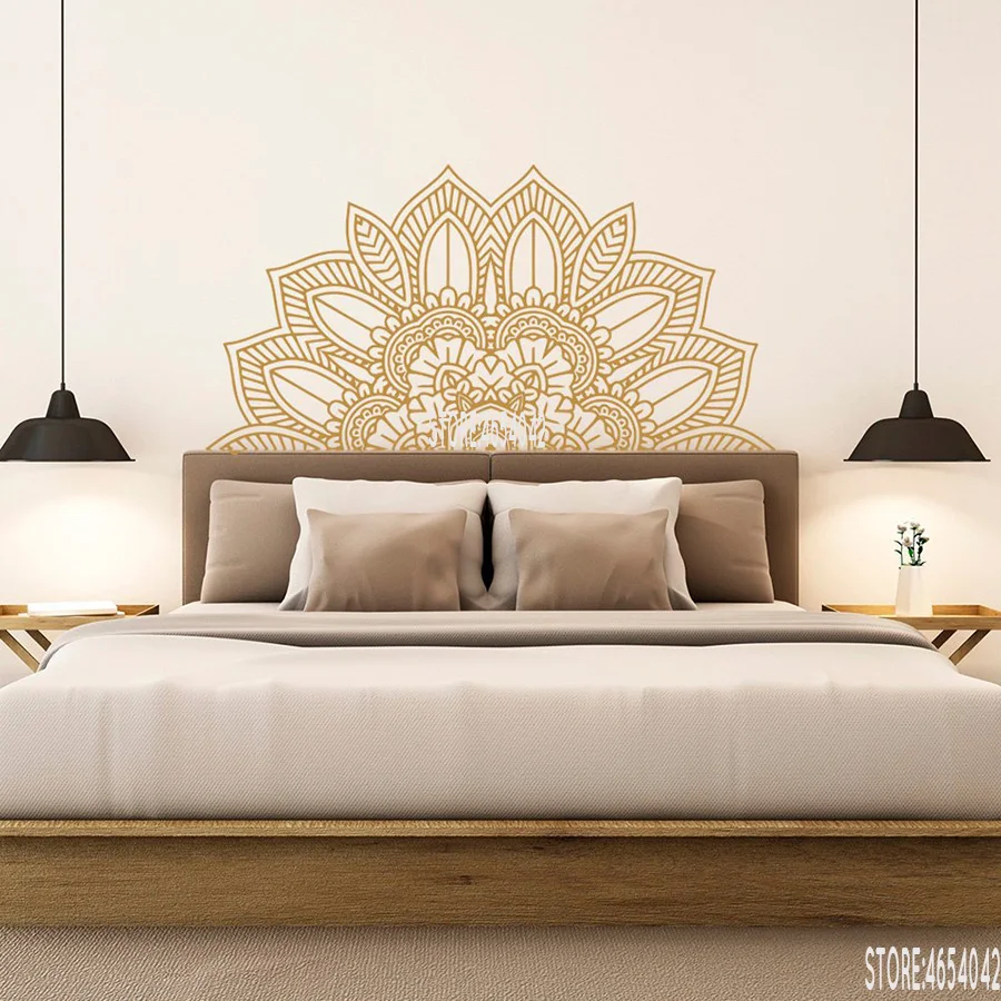 Mandala Flower Pattern Wall Sticker For Bedroom Headboard Wall Decals Living Room Moraccan Style Art Mural Namaste Sticker C38