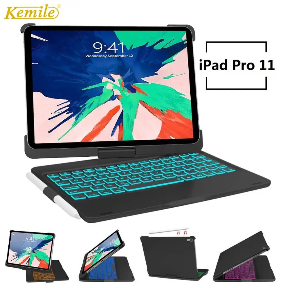 

Keyboard Case for iPad Pro 11 inch 2018 A1979,Magnetic Flip Cover W Pencil Holder Smart stand Case For iPad Pro 11 inch Keyboard