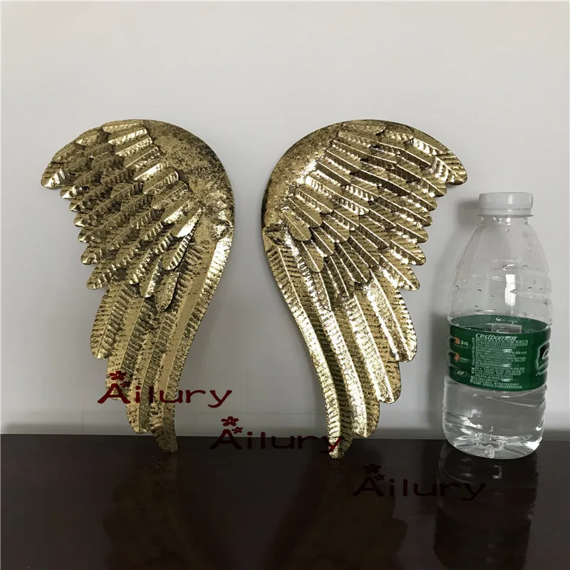 

2Pcs.29*13cm Golden Old Iron Angel Wings Pendant,Christmas Decoration Xmas Hanging Decor,Unique Craft