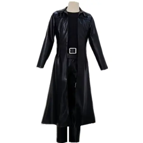 Matrix Neo Cosplay Costume Black Trench coat Full Set