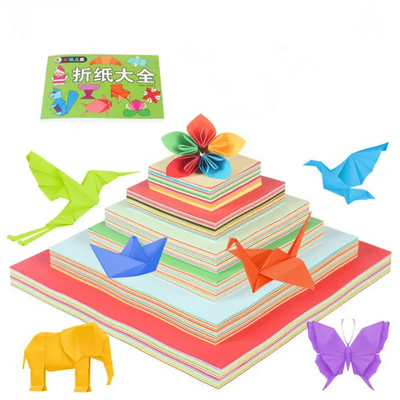 100Pcs/Pack Origami Paper Kid DIY Handmade Double Sided Coloured Folded Craft Paper Scrapbooking Decoration Art Crafts Material