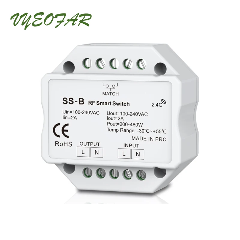 New Led Triac Dimmer 100V-240V Input Voltage;Output 4 Zones 2.4GHz RF Wireless Remote RT6 Push On Off Switch