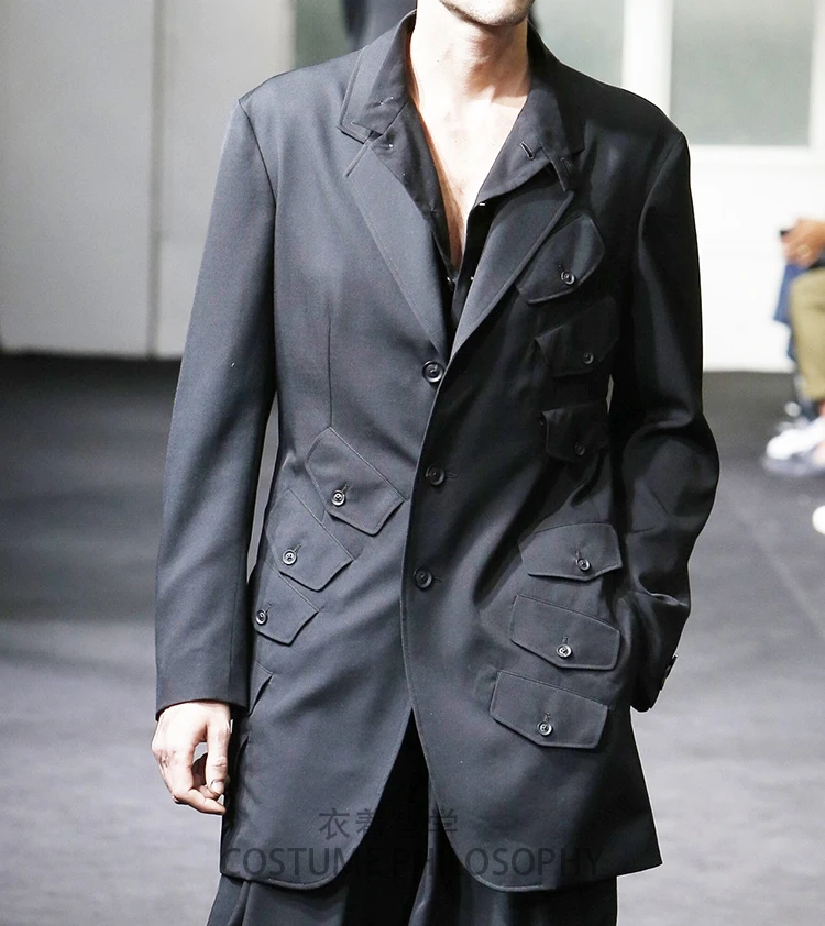 S-6XL!!Men's trenchcoat coat show runway style handmade custom.