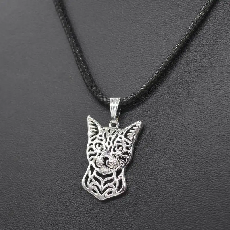 Fashion Alloy Jewelry Rope Chain Pendant Necklaces Lovers' Metal Bengal Cat Necklaces