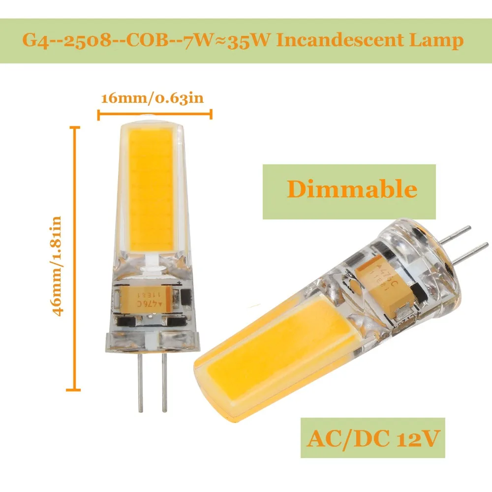 Lampadina dimmerabile G4 G9 LED AC/DC 12V E14 220V 7W COB SMD luci di illuminazione a LED sostituisci 50W Lampada alogena Spotlight lampadario