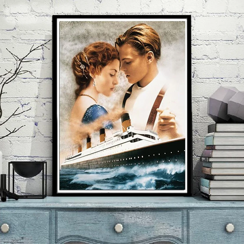 

Titanic Movie poster Full drill 5D DIY Diamond Embroidery Diamond Painting Cross Stitch Rhinestone Mosaic decoration WG462