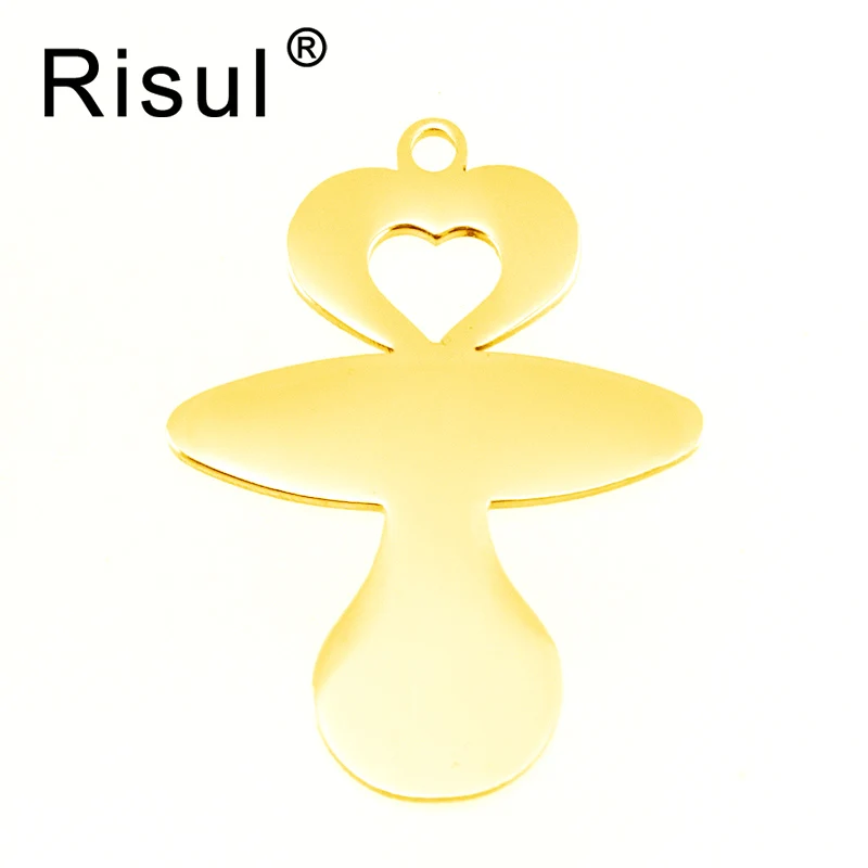 

Risul baby nipple charms women pendant&necklace stainless steel blank moms jewelry gift high qulity wholesale 100 units