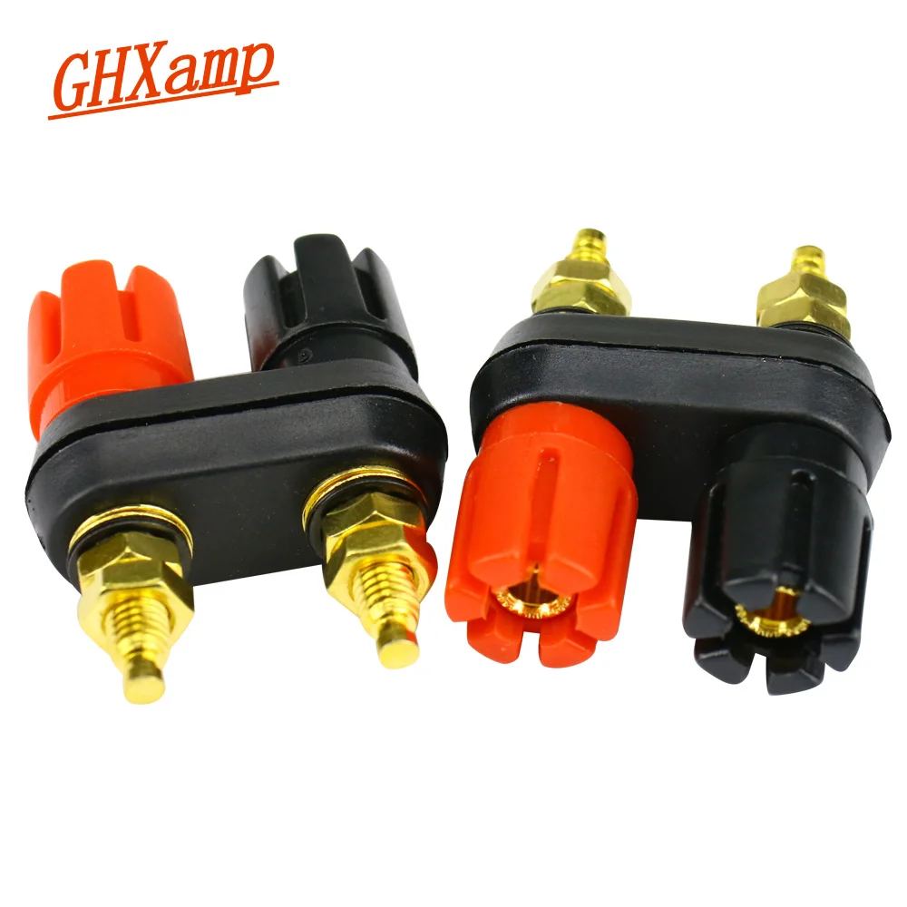 GHXAMP Amplifier Speaker Terminal Binding Post Plum Terminal Block Red Black Connector Banana Speaker Plug Jack Pure Copper 2pcs