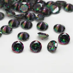 Dimensioni 1 ~ 10mm forma rotonda placcatura colore Cubic Zirconia sciolto Multiolor CZ pietra gemme sintetiche