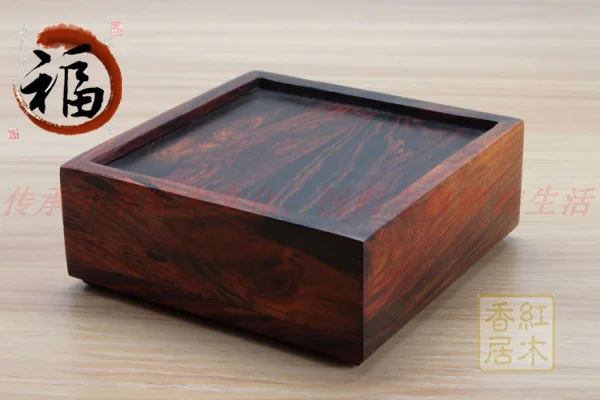 Special offer birthday gifts rosewood jewelry box / square bamboo smoke cover MAHOGANY / jade jewelry collection