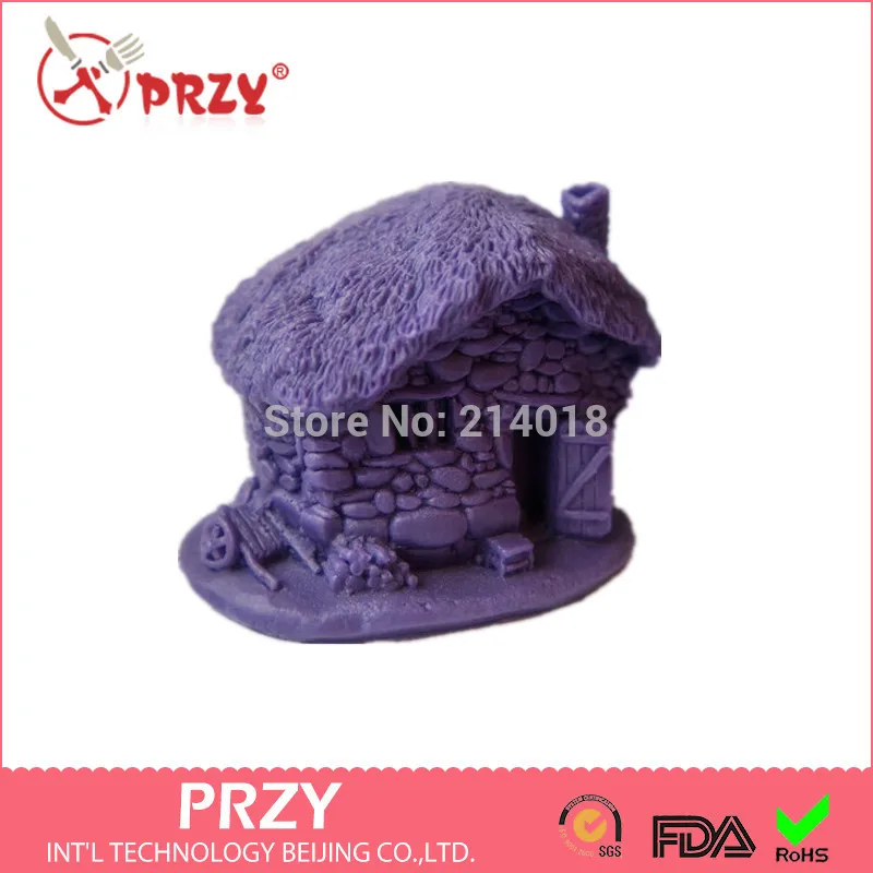 

House Shaped Silicone Mold for Fondant Cake Decoration, Handmade Soap Mold, Aroma Stone Moulds, DIY Sell, Hot 3D PRZY 001