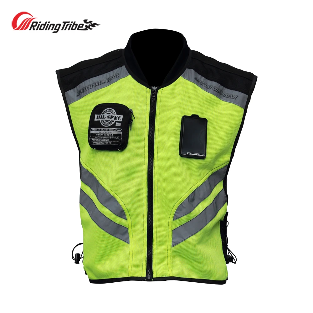 Motorcycle Jacket Reflective Vest High Visibility Night Shiny Warning Safety Coat for Traffic Work Cycling Team Uniform JK-22