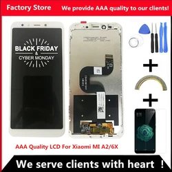 2160*1080 Original LCD With Frame For XiaoMi Mi A2 MIA2 LCD Display Screen Replacement For XiaoMi 6X LCD Digiziter Assembly