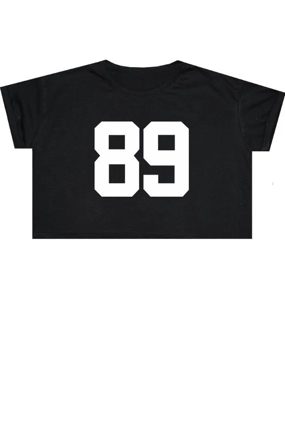 Sugarbaby 89 Crop Top T Shirt Tee Sit Funny Fun Tumblr Hipster Swag Grunge Kale Goth Punk New Retro Cropped t Shirt 89 Crop Top